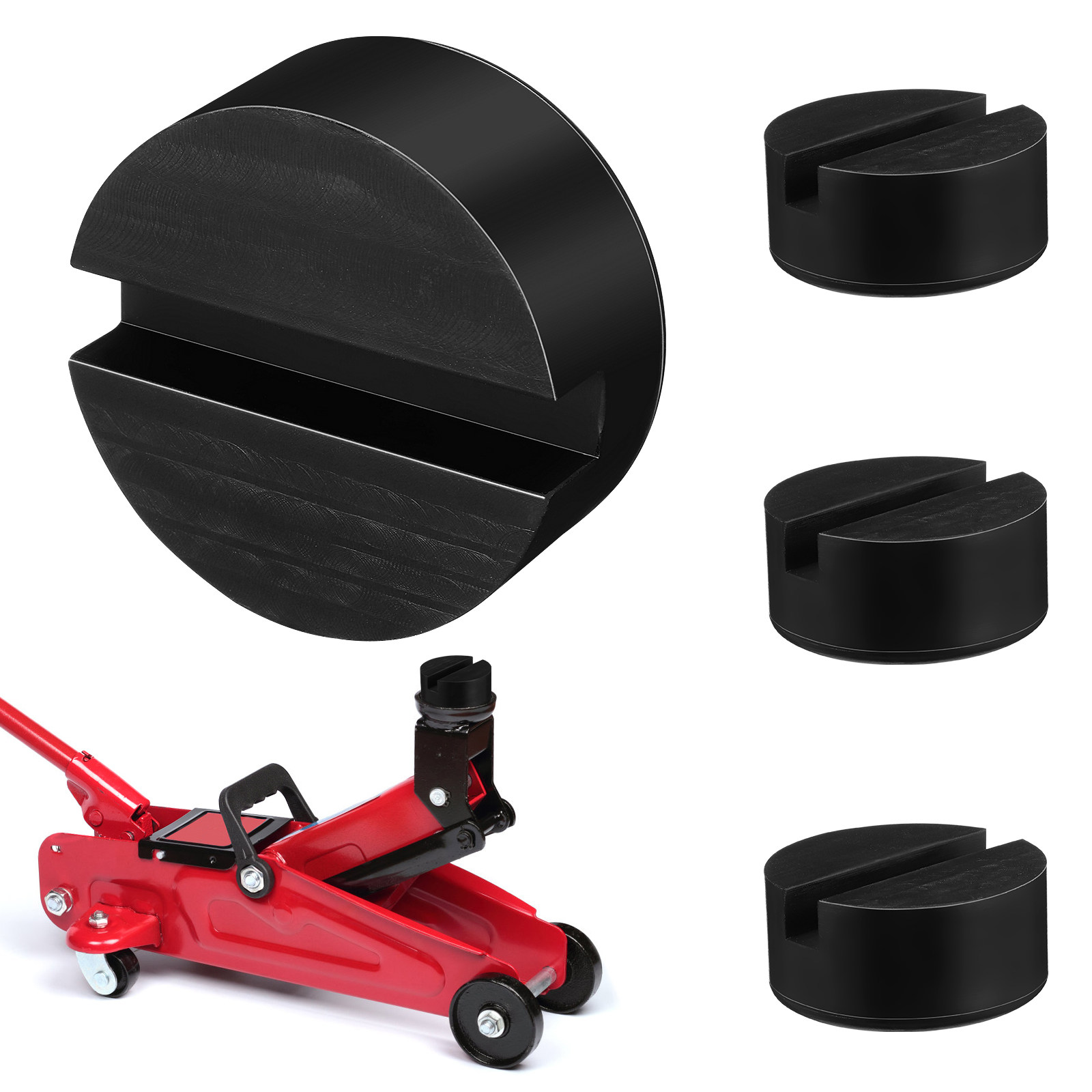 Car Jack - 4 ชิ้น แผ่นยางรองแม่แรง ไม่ลื่น ทนทาน สำหรับแม่แรงยกรถยนต์