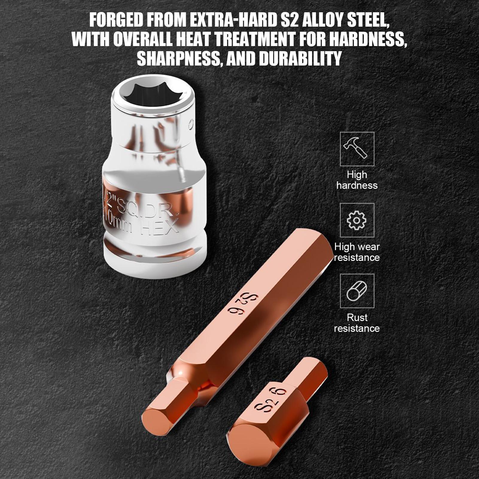 Socket Set - ชุดดอกสว่านแม่เหล็ก เครื่องมือซ่อมแซมซ็อกเก็ตโลหะสำหรับงานหนัก 15 ชิ้น ดอกไขควงสำหรับงานซ่อมแซมเฟอร์นิเจอร์ในบ้าน