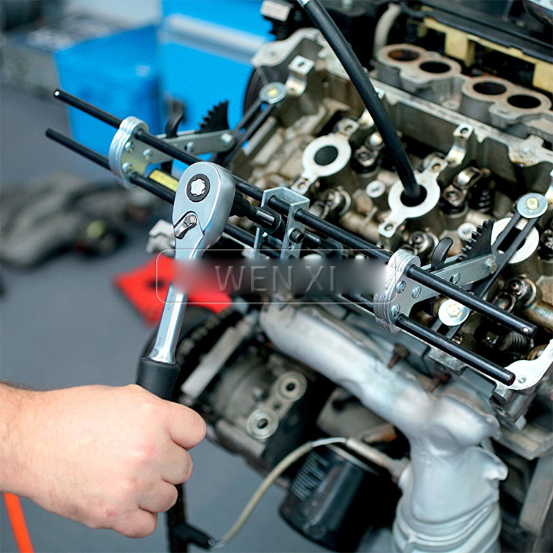 Spring Compressor Tool - ชุดเครื่องมือบีบสปริงวาล์วเครื่องยนต์ แบบไม่ต้องถอด พร้อมคีมเจาะร้อย สำหรับเปลี่ยนซีลน้ำมัน เหมาะสำหรับรถยนต์เมอร์เซเดส-เบนซ์และบีเอ็มดับเบิลยู