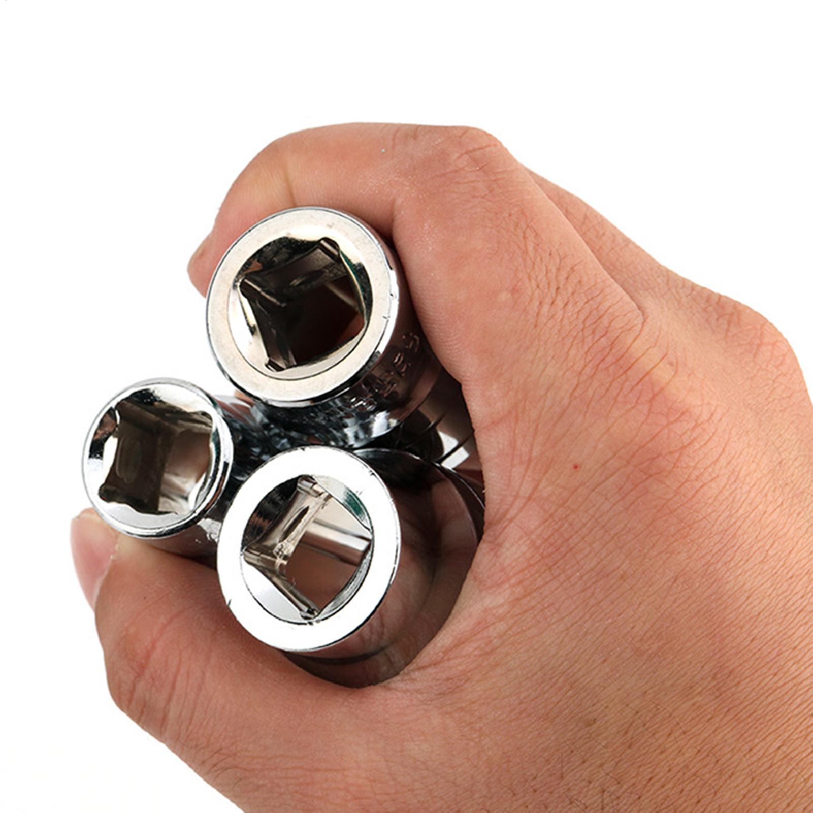 Socket Set - ชุดประแจบล็อกอเนกประสงค์แบบพกพา ชุดเครื่องมือซ่อมแซมรถยนต์ สำหรับรถยนต์ รถจักรยานยนต์ จักรยาน