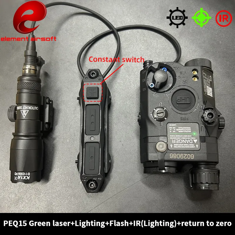 Timing Light Gun - ชุดแบตเตอรี่ Element PEQ15 พร้อมไฟฉาย M600C เลเซอร์สีแดง/เขียว