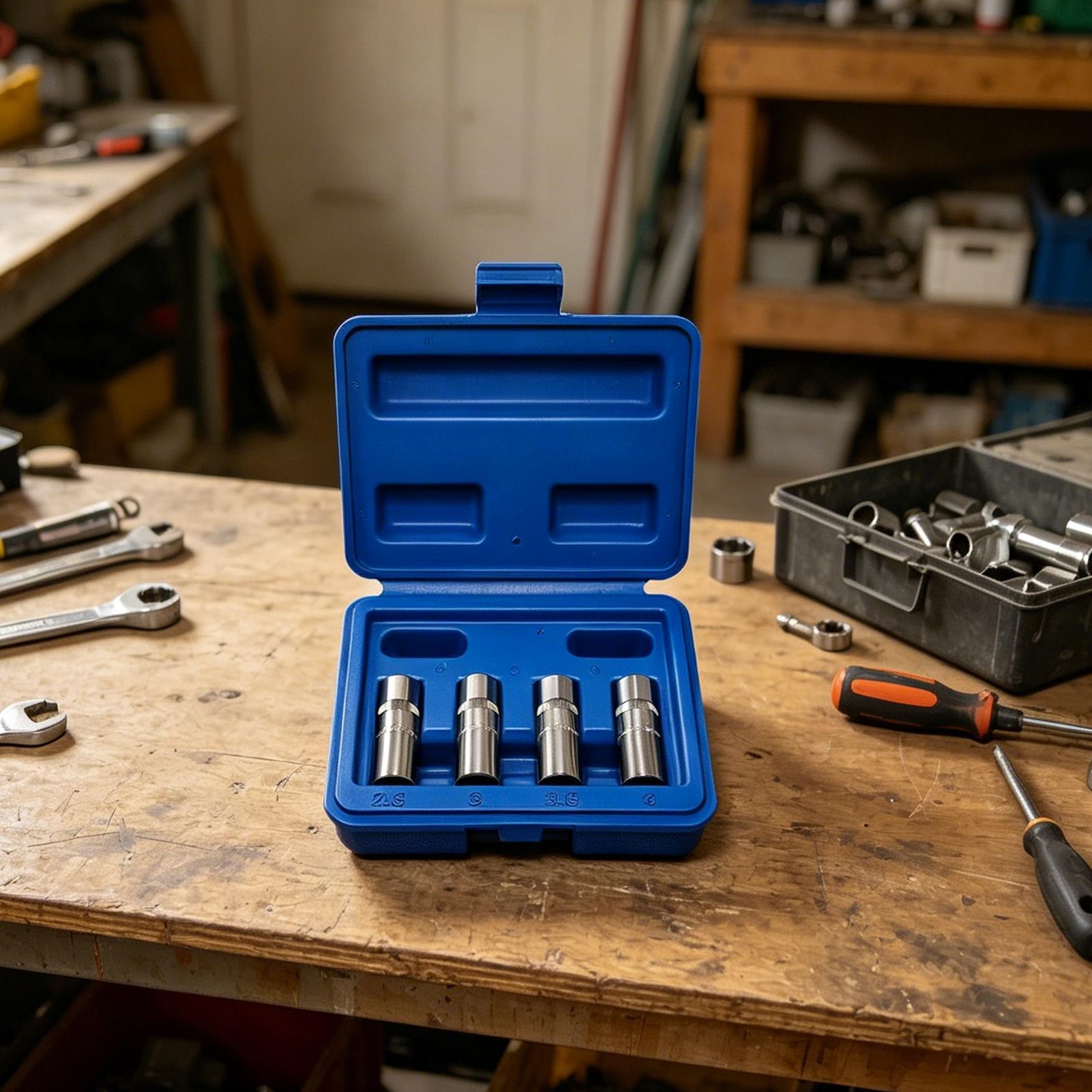 Socket Set - ชุดเครื่องมือถอดสลักเกลียว 4 ชิ้น ขนาด 1/4 นิ้ว